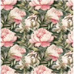 Fabric Paint Table Runner Pink Peonies