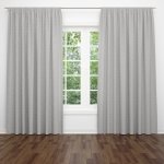 Leaf Taped Curtain - Silver - 270X250CM