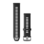 Garmin Quick Release 22MM Silicone Bands – Black powder Grey With Slate Hardware