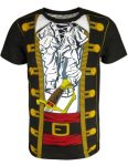 Funny World Men's Pirate Costume T-shirts Medium Black