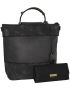 Fino Stylish Suede Faux Leather Fashion Bag With Purse - Black