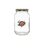 1LT Printed Glass Storage Jar Clear