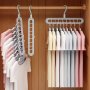 Space-Saving Multi-Hole Plastic Hanger - Foldable Drying Rack For Trousers Shirts & Skirts - Perfect For Home Dorms & Travel