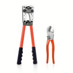 Swanamb 1 Set Battery Cable Lug Crimping Tool For 6-50MMAWG 8-1 0 Lug Terminal Crimper With Cable Cutter