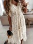 Lace Contrast Trim V-neck Cami Dress Vacation Style Sleeveless Flowy High Low Hem Dress For Spring & Summer Women's Clothing
