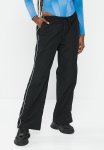 Straight Leg Woven Trackpant - Black white