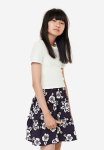 2-PIECE Top & Skirt Set - Navy Blue Floral
