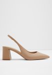 Uliana Leather Block Heel - Beige