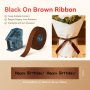 NB729 - - N1 - Satin Ribbon Set Package - 14MMX5.1M - Black On Brown