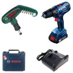 Bosch - Cordless Combo Drill Kit Gsb 180-LI + Screwdriver Bit Set 10 PC