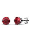 DESTINY Birthstone July ruby Earrings With Swarovski Crystals In A Macaroon Case