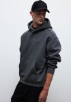 Loose Fit Printed Hoodie - Grey