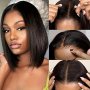 Elegant Black Bob Wig For Women - 30.48cm Short Straight Synthetic Hair With Lace Front Breathable & Natural Look Perfect For Daily Wear & Parties
