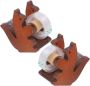 2PCS Squirrel Animal Tape Dispenser Vintage Wooden Tape Cutter Heavy Duty