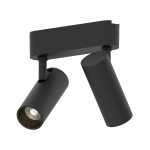 Duo LED Aluminium Spotlight Black 6W 12W - 12W