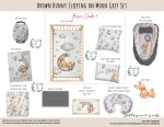 Cot Duvet Bedding Brown Bunny Sleeping In The Moon Grey Set Neutral