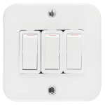 Crabtree Classic Switch Ind 75X75 3L1W 20A Stl Wht