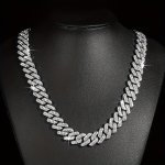 1PC Fashion Popular Luxury Full Rhinestones Cuban Chain Necklace Minimalist Temperament Upscale Sense Personality Party Style Je
