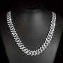1pc Fashion Popular Luxury Full Rhinestones Cuban Chain Necklace Minimalist Temperament Upscale Sense Personality Party Style Jewelry