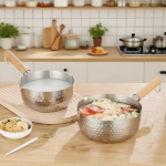 MINI Stainless Steel Saucepan With Wooden Handle