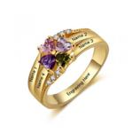 NJ510-CRI103542 - Gold Plated 925 Sterling Silver Personalized Ring