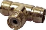 Uhf T- Piece Female To 2 X Uhf Females