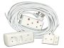 Everlotus Extension Cord 15M Bundle With 3 Way Multi-plug And 1 Adapter