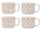 4 Piece Ceramic Mug White 2 Assorted Designs