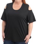 Ladies Plain COLD SHOULDER - 60 Black