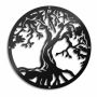 Tree Of Life Wall Art 3 - Metal In Statin Black Finish - By