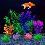 10PCS Aquarium Plants Decorations Fish Tank Artificial Plastic Plant Decoration Set Plastic Water Grass Fish Tank Landscaping De