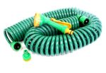 15M Coiled Garden Hose & Attachement Kit