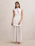 Pearl High Neck Underlay Dress - 16 Porcelain