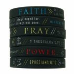 Killer Deals Faith Power & Pray Unisex Bible Silicone Wristbands - 6 Pack - Best Bargains Online