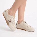 Vespa Leather Sneaker - Beige Animal Star - 8