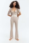 Rib-knit Trousers - Light Beige