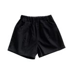 Toddler Casual Cargo Shorts Fashion Loose Fit Khaki Shorts Boys Girls Lounge Elastic Waist Black 6-7 Years