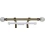 Matoc 25MM Pole And Single Rail Kit - Crystal Ball Finials - Antique Brass - 2.0M