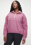 Cotton On Plus Plush Essential Half Zip Jumper - Red Violet