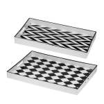 Black And White Geometric Trays