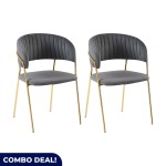 Set Of 2 Contemporary Chairs Available In 3 Colours