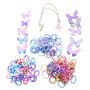 Girl's Accessory Gift Set - Butterfly Clips Hair Ties Necklace - 261 Piece Set