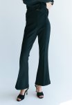 Flared-hem Trousers - Black