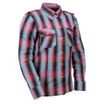 Milwaukee Leather Women's Motorcycle Plaid Armored Flannel Riding Shirt With Aramid Fiber Reinforced And Ce Armor - XL