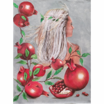 Printed Wall Hanging Pomegranate Face