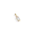 MINI Baguette Diamond Pendant Charm In Yellow Gold - Lab Grown