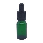 10ML Green Glass Aromatherapy Bottle With Pipette - Black 18 60