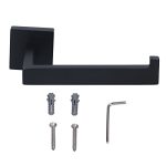Matte Black Stainless Steel Toilet Paper Holder Tissue Rack For Bathroom And Kitchen Wall Mounted With Screws And Tools Included