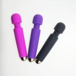 Rechargeable Silicone Wand Vibrator - Black