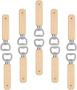 10PCS Manual Beer Bottle Openers Wooden Handle Heavy Duty Stainless Steel